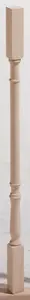 Balustre tournée en hêtre H. 90 cm x 40 x 40 mm