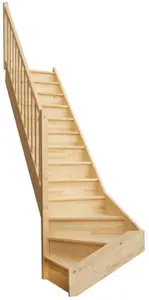 Escalier 1/4 tournant gauche sapin H. 2,73 m