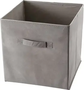 Boite de rangement grise H.29 x L. 29 x P. 29,5 cm