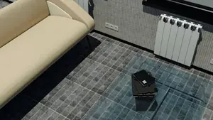 Mosaïque pierre naturelle marbre "King blue" gris anthracite - l. 30 x L. 30 cm - Carreaux 4,8 x 4,8 cm