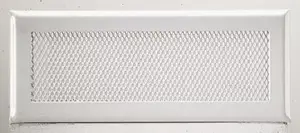 Grille d'aération blanche avec cadre - 8 x 20 cm