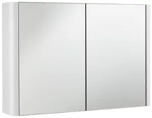 Armoire miroir Salsa laquée blanc brillant L. 80 x H. 55 x P 14 cm