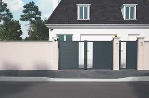 Portillon aluminium gris anthracite "Olinda" - L. 1 x H. 1,66 m