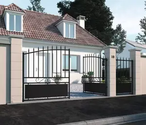 Portail fer battant noir "Cardiff" - L. 3 x H. 1,60 m
