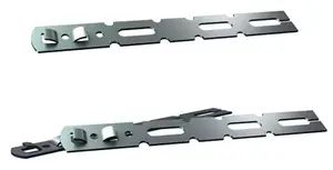 Lot de 4 pattes de fixation en acier galvanisé L. 220 mm l. 25 mm Ep. 1,5 mm