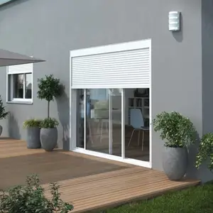 Baie aluminium coulissante + volet roulant motorisé blanc - H. 200 X L. 240 cm