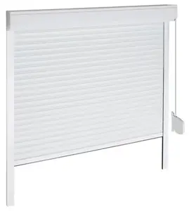 Volet roulant manuel par sangle, motorisable, en PVC et aluminium 160 x 140 cm