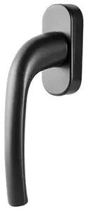 Poignée fenêtre en aluminium, carré 7x25 mm vis 5x35 mm, coloris noir mat