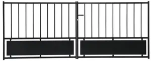 Portail fer battant noir "Bristol" - L. 3,50 x H. 1,20 m
