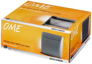 Lot 6 interrupteurs va-et-vient "OME" silver