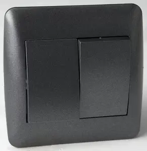 Interrupteur double va-et-vient "OME" anthracite
