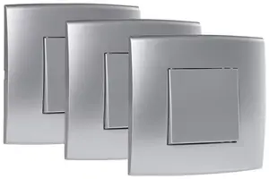 Lot 3 interrupteurs va-et-vient "Kobé" - Silver