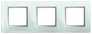 Plaque triple "Kobe" verre blanc