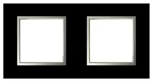 Plaque double "Kobe" verre noir