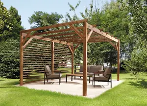 Pergola en bois "Pool House" long. 4 x larg. 3 x haut. 2,20 m