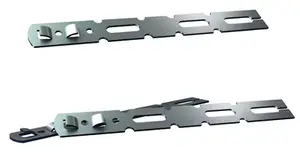 Lot de 4 pattes de fixation en acier galvanisé L. 220 mm x l. 25 mm x Ep. 1,5 mm