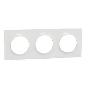 Plaque de finition 3 postes Schneider Electric Odace Styl S520706 coloris blanc l.227 x P.10 x H.85 mm