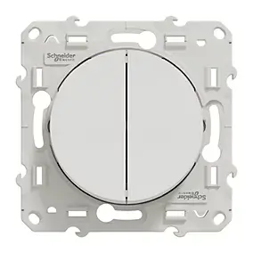 Interrupteur double va-et-vient connexion rapide à vis Schneider Electric Odace blanc