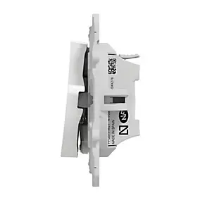 Interrupteur poussoir lumineux LED bleu 10A à vis Schneider Electric Odace blanc