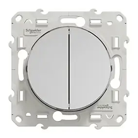 Interrupteur double va-et-vient connexion rapide à vis Schneider Electric Odace aluminium