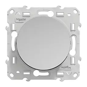 Interrupteur poussoir 10A à vis Schneider Electric Odace aluminium