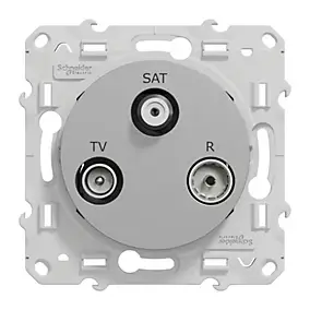 Mécanisme prise TV-FM-SAT Schneider Electric Odace aluminium