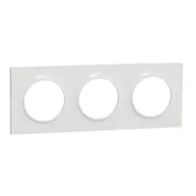 Plaque de finition 3 postes Schneider Electric Odace Styl S52C706 coloris blanc l.227 x P.10 x H.85 mm