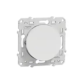 Interrupteur va-et-vient lumineux LED orange 10A à vis Schneider Electric Odace blanc