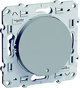 Interrupteur va-et-vient lumineux LED orange 10A à vis Schneider Electric Odace aluminium