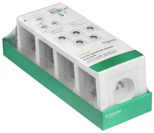 Lot de 5 prises avec terre "Asfora" blanc