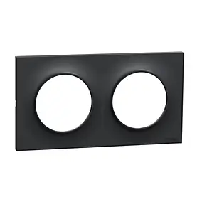 Plaque de finition 2 postes Schneider Electric Odace Styl S540704 coloris anthracite l.156 x P.10 x H.85 mm