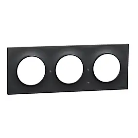 Plaque de finition 3 postes Schneider Electric Odace Styl S540706 coloris anthracite l.227 x P.10 x H.85 mm