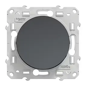 Interrupteur va-et-vient 10A à vis Schneider Electric Odace anthracite