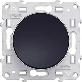 Interrupteur poussoir 10A à vis Schneider Electric Odace anthracite