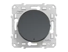 Interrupteur va-et-vient lumineux 10A à vis Schneider Electric Odace anthracite
