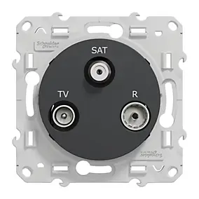 Mécanisme prise TV-FM-SAT Schneider Electric Odace anthracite