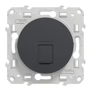 Prise Ethernet RJ45 "Odace" anthracite - Compatible grade 2TV - Cat6 blindé