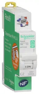 Disjoncteur peignable courbe C phase + neutre 2A Schneider Electric Resi9 XP