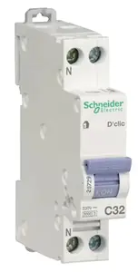 Disjoncteur peignable courbe C phase + neutre 32A Schneider Electric Resi9 XP
