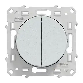 Interrupteur double va-et-vient connexion rapide à vis Schneider Electric Odace recyclé blanc
