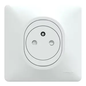 Prise affleurante complet 2p+t 16A blanc OVALIS