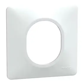Plaque de finition 1 poste Schneider Electric Ovalis S320702 coloris blanc l.87 x P.10 x H.87 mm