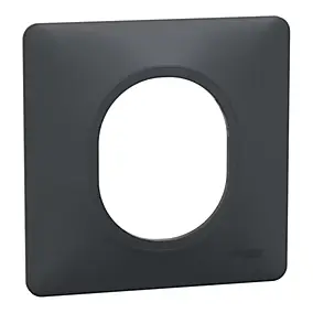 Plaque de finition 1 poste Schneider Electric Ovalis S340702 coloris anthracite l.87 x P.10 x H.87 mm