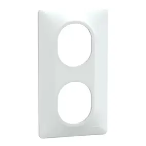 Plaque de finition 2 postes Schneider Electric Ovalis S320724 coloris blanc l.87 x P.10 x H.158 mm