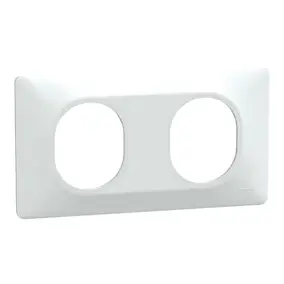 Plaque de finition 2 postes Schneider Electric Ovalis S320704 coloris blanc l.158 x P.10 x H.87 mm