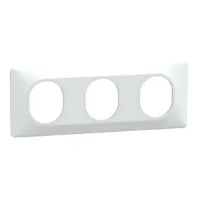 Plaque de finition 3 postes Schneider Electric Ovalis S320706 coloris blanc l.229 x P.10 x H.87 mm