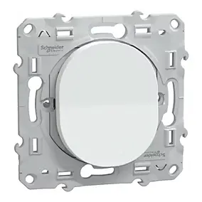 Interrupteur poussoir 10A Schneider Electric Ovalis blanc