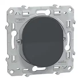 Interrupteur poussoir 10A Schneider Electric Ovalis anthracite