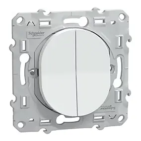 Interrupteur double va-et-vient Schneider Electric Ovalis blanc