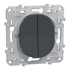 Interrupteur double va-et-vient Schneider Electric Ovalis anthracite